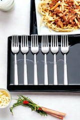 Montavo by FnS Lisbon Stainless Steel Dinner Forks Set of 6 Forks, for Home, Kitchen and Dinning