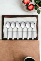Montavo by FnS Lisbon Stainless Steel Teaspoon Set of 6 Spoons, for Home, Kitchen and Dinning