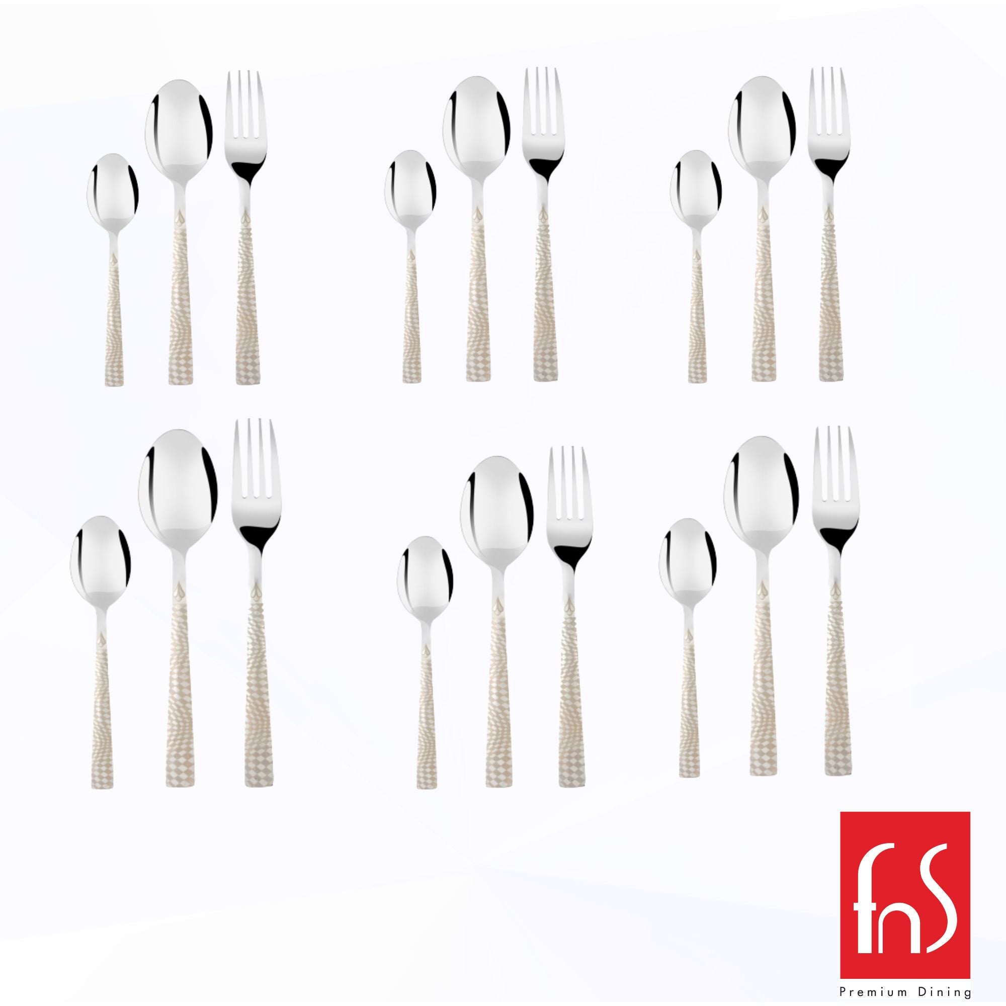 Montavo by FnS Lush 18 Pc Laser Engraving Stainless steel Cutlery set