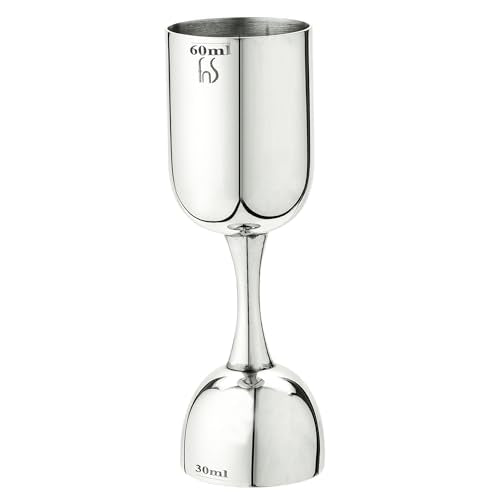 FnS Lugo Stainless Steel Double Sided Peg Measurer 30/60 ML Each (Silver)