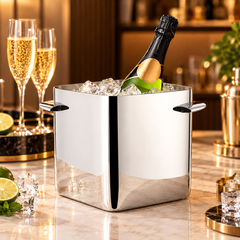 FnS Mirror Finish Silver Stainless Steel Champagne Cooler Bucket