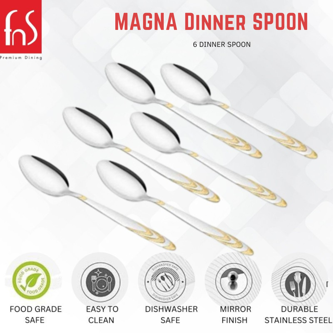 Montavo by FnS Magna Real Gold Plated 6 Pcs Dinner Spoon Set