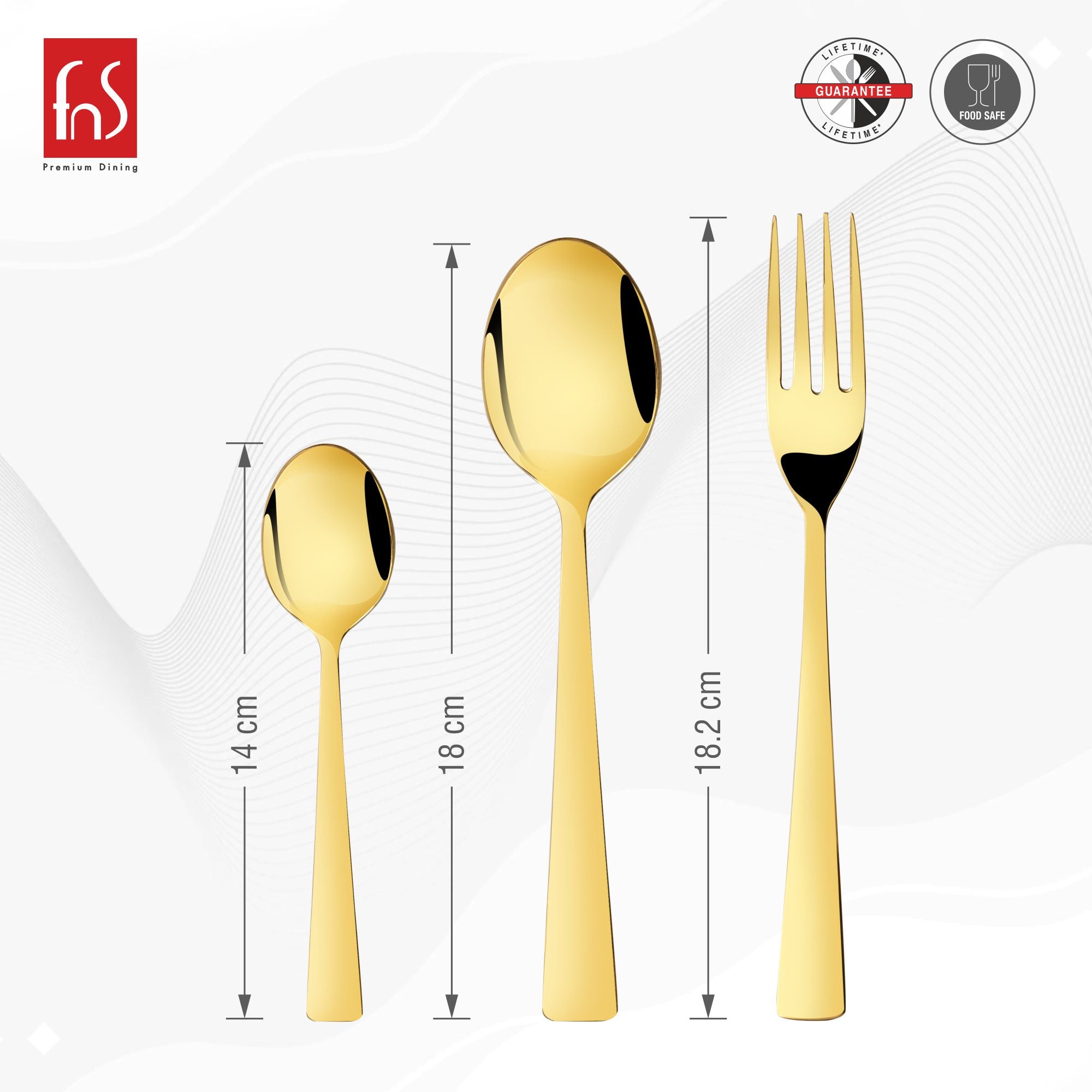 Montavo by FnS Alexa Gold 18 Pc Cutlery Set with Leatherette Box