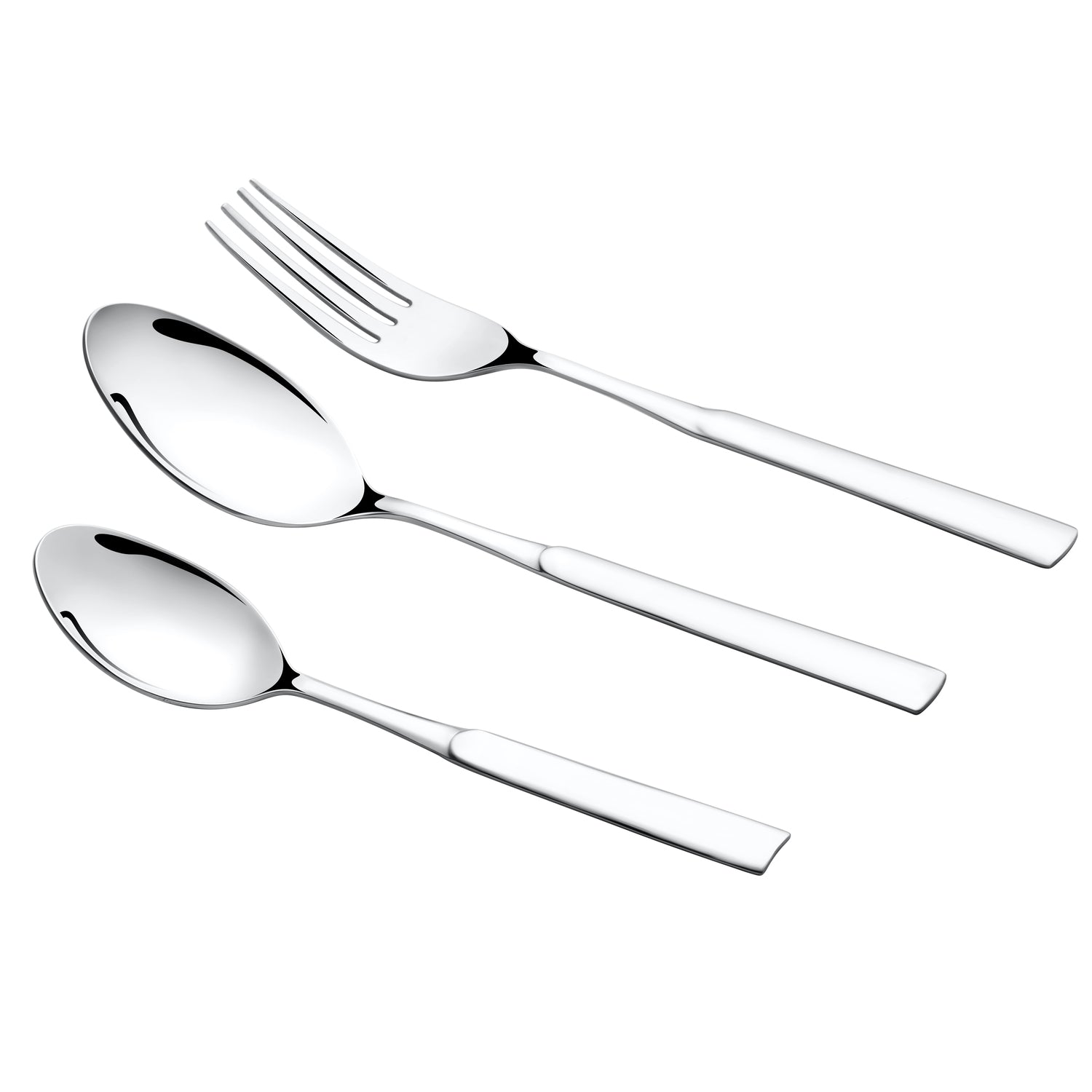 Montavo by FnS Lisbon Cutlery Set 18 pcs with Hanging Stand (6 Dinner Spoon, 6 Dinner Fork, 6 Teaspoon, & 1 Cutlery Stand)