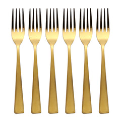 Montavo by FnS Alexa Gold Stainless Steel 6 Pcs Dinner Fork Set