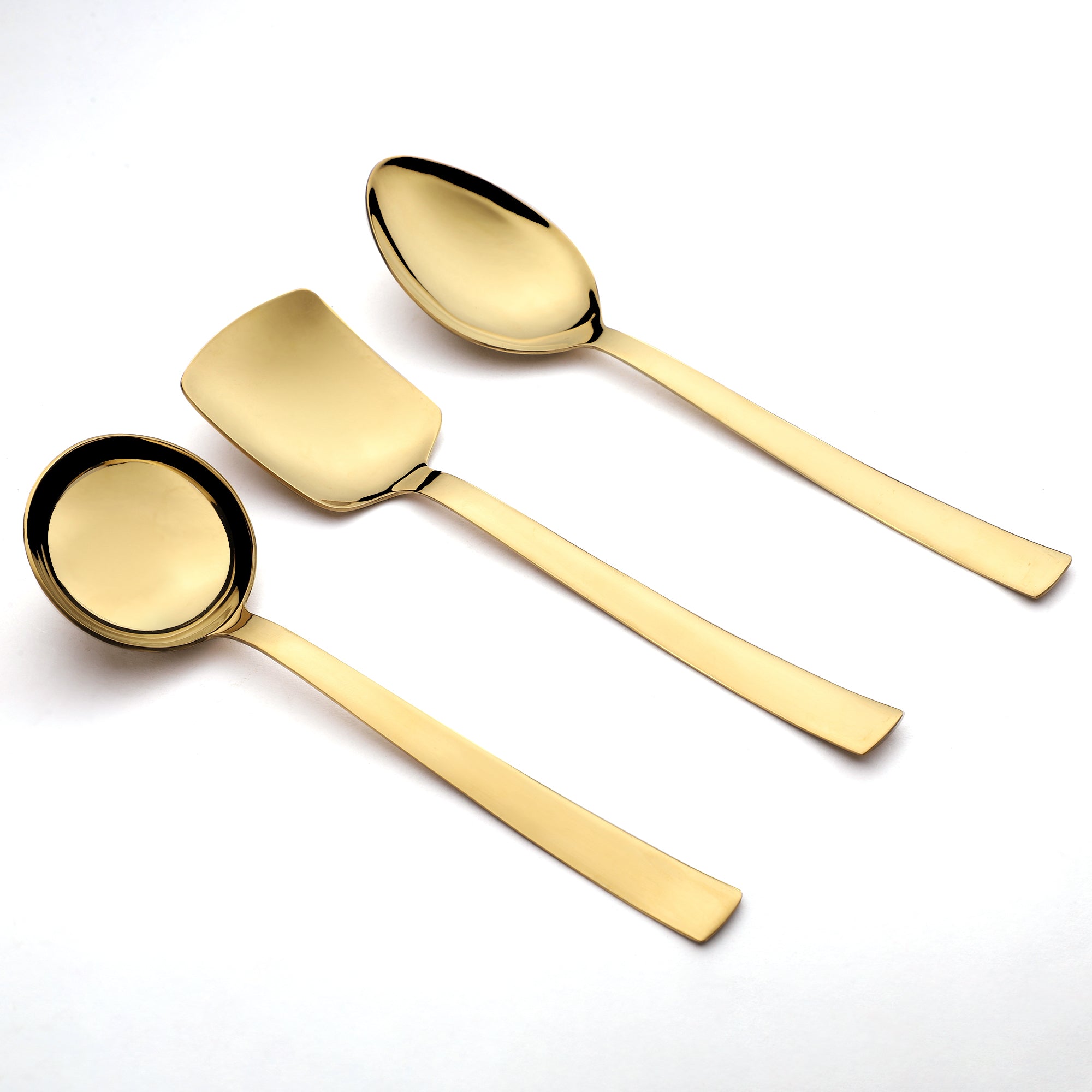 Montavo by FnS Alexa Gold 3 Pcs Stainless Steel Serving Set