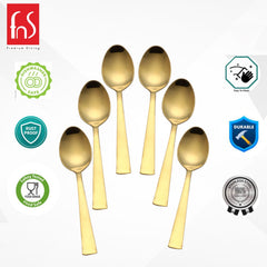 Montavo by FnS  Alexa Gold Stainless Steel 6 Pcs Teaspoon Set