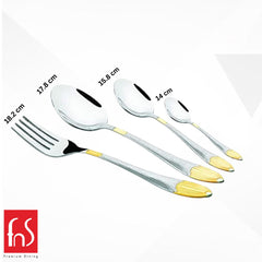Montavo by FnS Passion Real Gold Plated Cutlery Set 24 pcs with Hanging Stand
