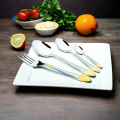 Montavo by FnS Passion Real Gold Plated Cutlery Set 24 pcs with Hanging Stand