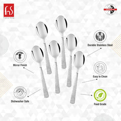 FnS Madrid 6 Pcs Baby Spoon with Hammer Finish on Handle