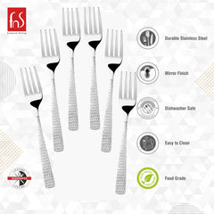 FnS Madrid 6 Pcs Stainless Steel Dinner Fork