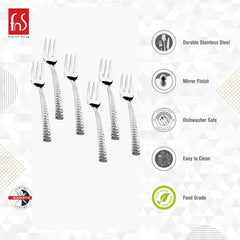 FnS Madrid Stainless Steel 6 Pcs Fruit Fork Set