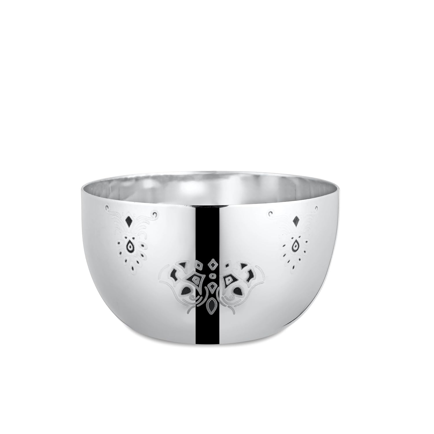 FnS Mandala Laser Design Stainless Steel 5 pcs Dinner Thali Set