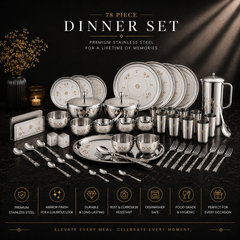 FnS MANDALA Stainless Steel Dinner Set (78 pcs)