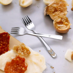 FnS RAGA 24 Karat Gold Plated Stainless Steel Fruit Fork (Set of 6)