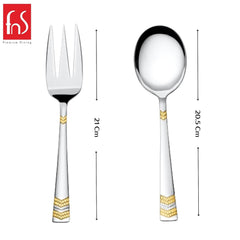 FnS RAGA 24 Karat Gold Plated Stainless Steel Serving Set of 2