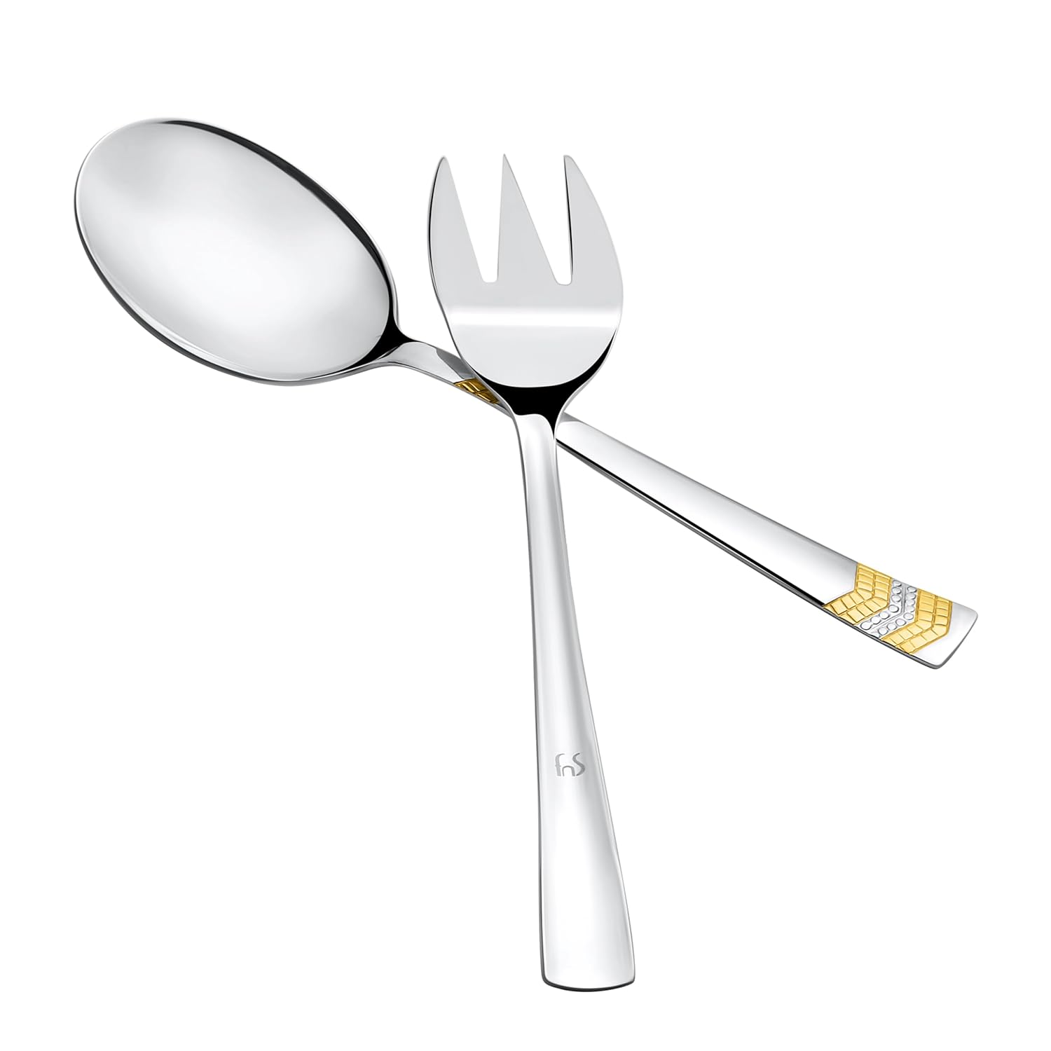 FnS RAGA 24 Karat Gold Plated Stainless Steel Serving Set of 2
