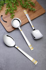 FnS RAGA 24 Karat Gold Plated Stainless Steel Serving set of 3