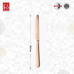 FnS Rosella Rose Gold Stainless Steel Dinner/Butter Knife Set of 2, for Home, Kitchen and Dinning