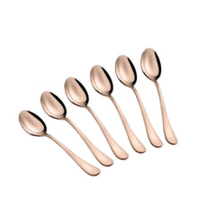 FnS Rosella Rose Gold Stainless Steel Dinner Spoon Set of 6, for Home, Kitchen and Dinning
