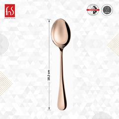 FnS Rosella Rose Gold Stainless Steel Dinner Spoon Set of 6, for Home, Kitchen and Dinning