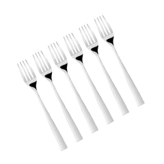 FnS Slimline Stainless Steel Mirror Finish Dinner Fork Set of 6