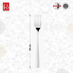 FnS Slimline Stainless Steel Mirror Finish Dinner Fork Set of 6