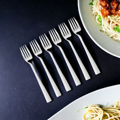 FnS Slimline Stainless Steel Mirror Finish Dinner Fork Set of 6
