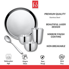 FnS Sovana Stainless Steel 5 pcs Dinner Thali Set