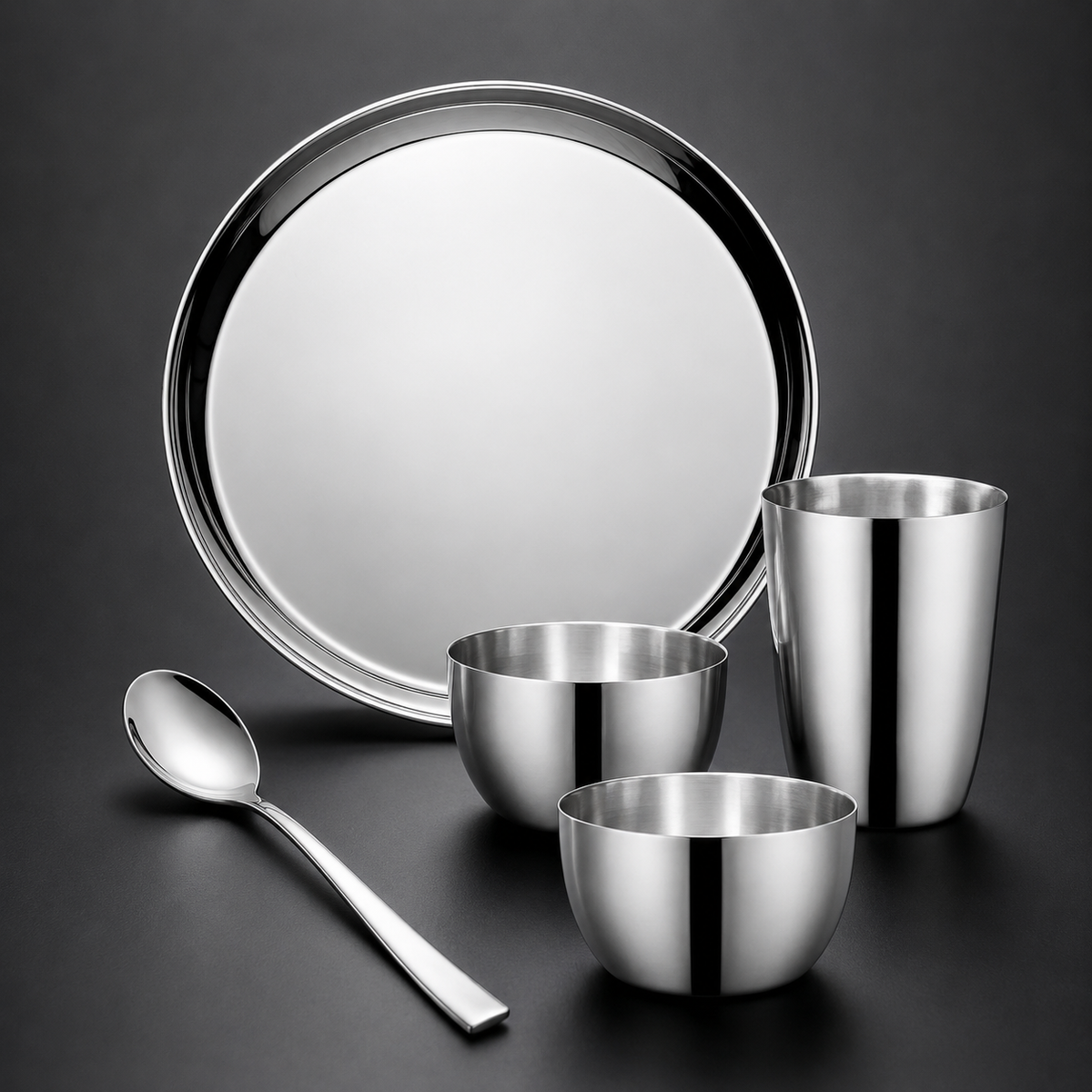 FnS Sovana Stainless Steel 5 pcs Dinner Thali Set