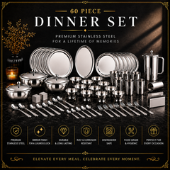 FnS Sovana Stainless Steel Dinner Set (60 pcs)