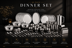 FnS Sovana Stainless Steel Dinner Set (60 pcs)