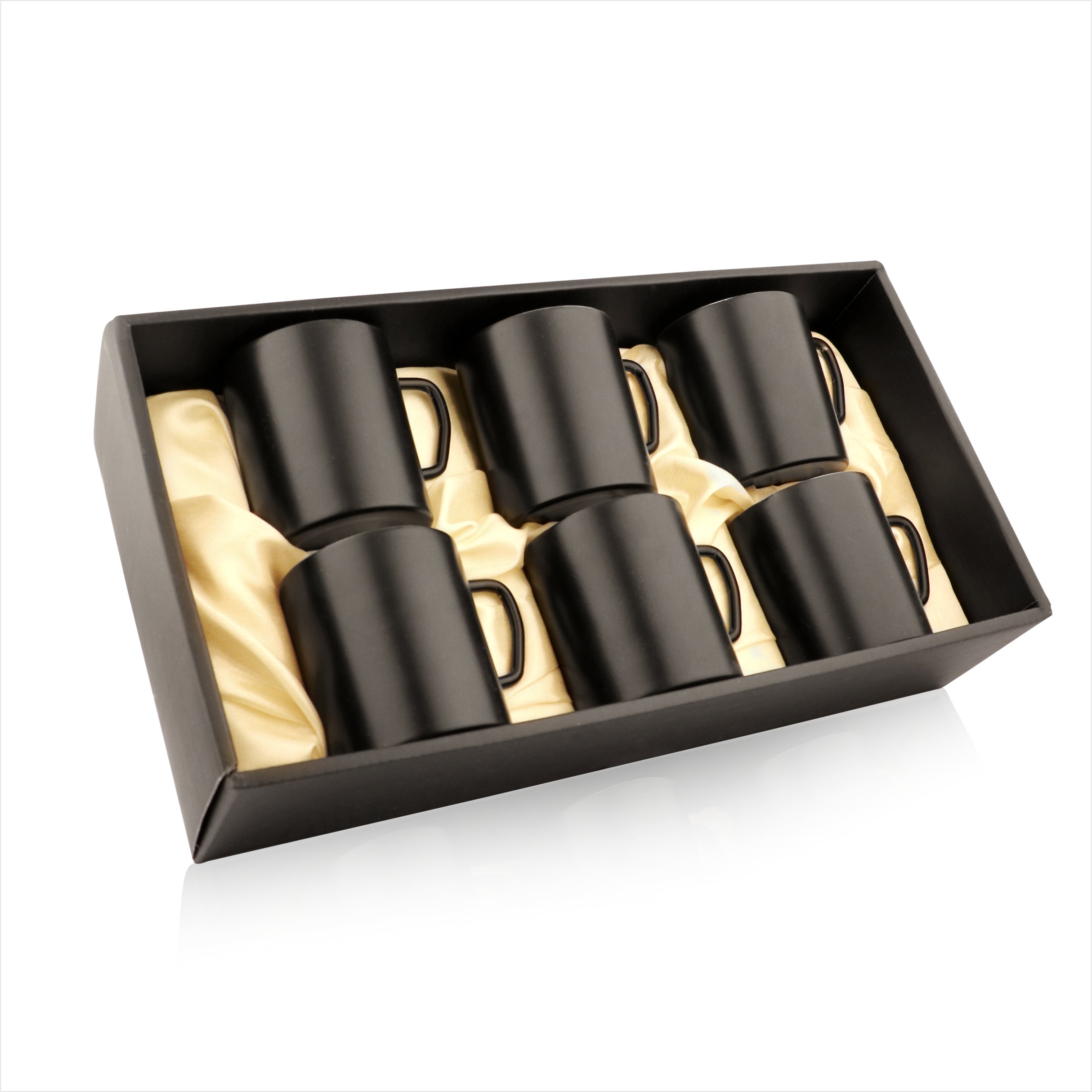 FNS Stainless Steel Coffee Mugs Black (Set of 2)