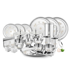 FnS MANDALA Stainless Steel Dinner Set (24 pcs)