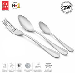 Chef Vicky Ratnani's Signature Collection By FnS Antico Stainless Steel 18 Pcs Cutlery Set with Box Pack | 6 Dinner Spoons, 6 Dinner Forks, 6 Tea Spoons | Premium classic elegance Handle Design Cutlery for Home, Dining & Kitchen
