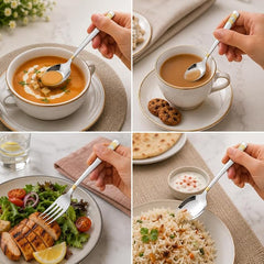 FnS Raga 24-Pc 24K Gold Plated Stainless Steel Cutlery Set with Hanging Stand