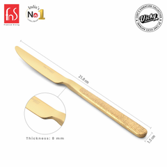 Chef Vicky Ratnani's Signature Collection By FnS Velora Dessert Knife/Dinner knife/Butter knife 2 Pcs Set | Premium Textured Handle Design Cutlery for Home, Dining & Kitchen