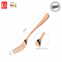 Chef Vicky Ratnani's Signature Collection By FnS Livo Rose Gold Stainless Steel Dessert Fork 6 Pcs Set | Premium refined finish Handle Design Cutlery for Home, Dining & Kitchen