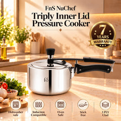 FnS NuChef Aegis Triply Inner Lid Pressure Cooker 2L