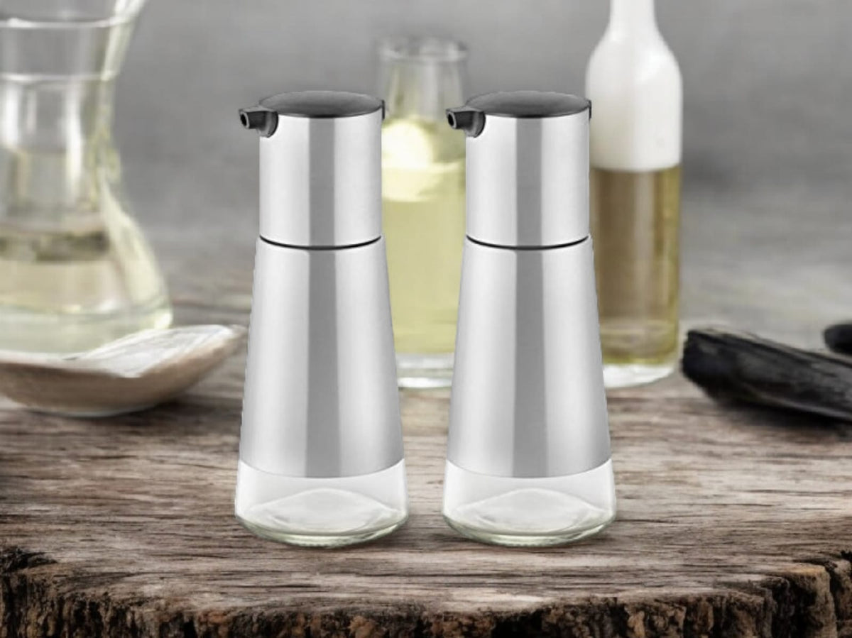 FnS Stainless Steel Elley Oil and Vinegar Dispenser Set 320 ml each (Set of 2)