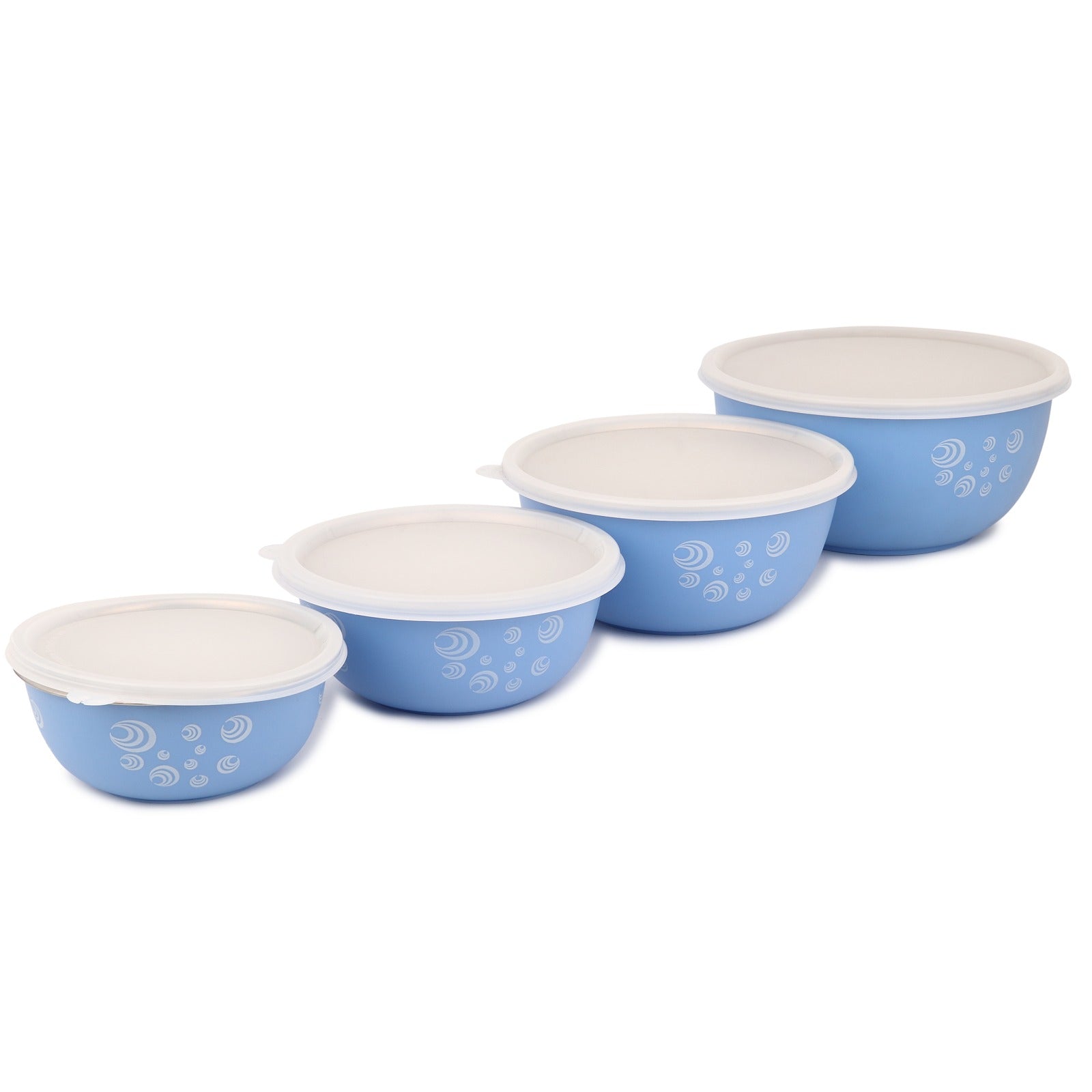 Montavo by FnS Sky Blue Steel Serving Bowl Set of 4 Bowls (500 ml, 800 ml, 1300 ml, 2000 ml)