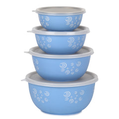 Montavo by FnS Sky Blue Steel Serving Bowl Set of 4 Bowls (500 ml, 800 ml, 1300 ml, 2000 ml)