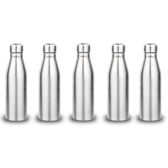 Montavo by FnS Bliss Stainless Steel Water Bottle Set of 5 (Capacity 750 ml)