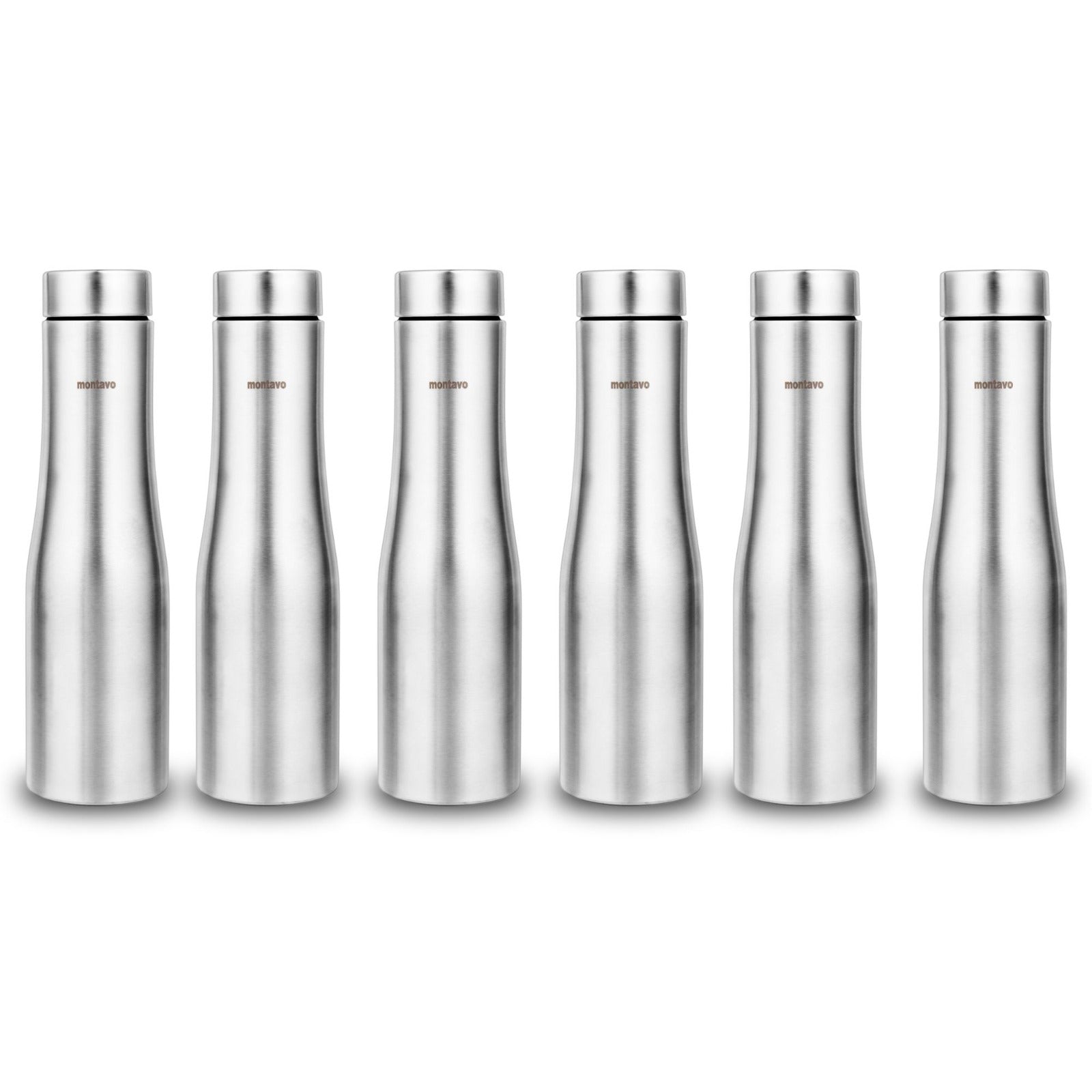 Montavo by FnS Purify Stainless Steel Water Bottle Set of 6 (Capacity 750 ml)