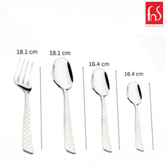 FnS Rhombo Stainless Steel 24 Pcs Cutlery Set with Hanging Stand