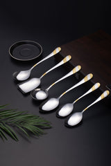 FnS Imperio Stainless Steel 24 Karat Gold Plated Serving Set of 4