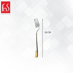 A single August Dinner Fork is shown vertically against a white background, with a label indicating its length as 18 cm.