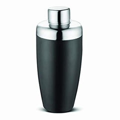 FNS black matte cocktail shaker with stainless steel cap for mixing drinks
