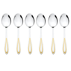 FnS Victoria Tea Spoon & Classic 24K Gold Baby Spoon Combo Set (12 Pcs)
