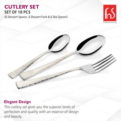 Elegant spoon and fork set with engraved handles displayed on white background highlighting design quality.